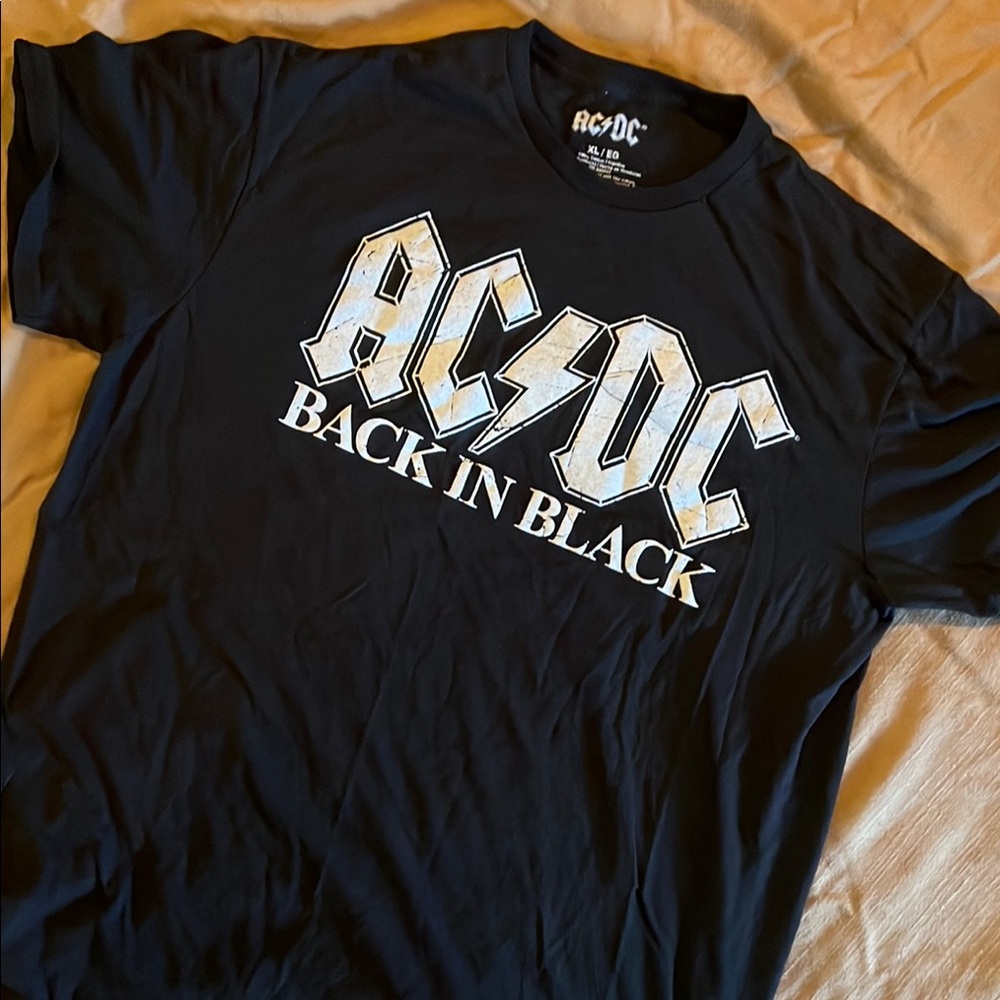 AC/DC Black Tee with White Logo